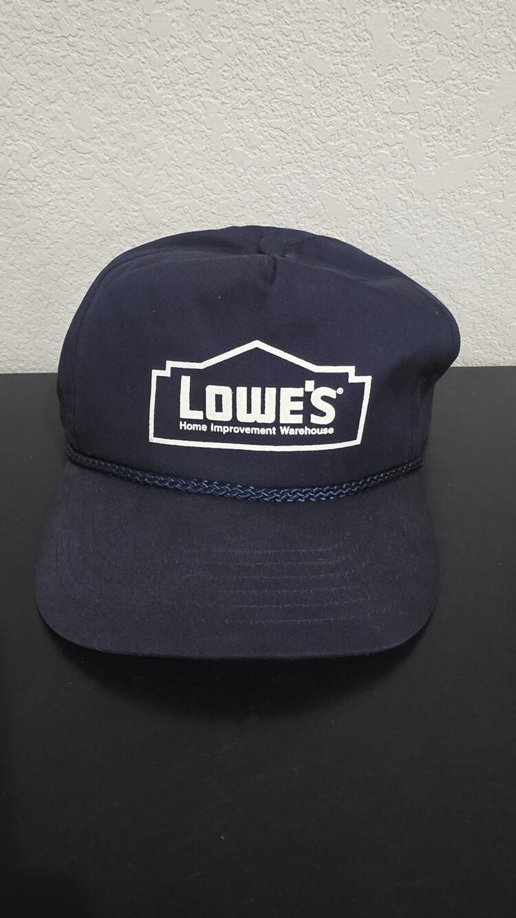 Vintage Lowes Hat Cap Snap Back Blue Home Improvement Warehouse Hardware Rope